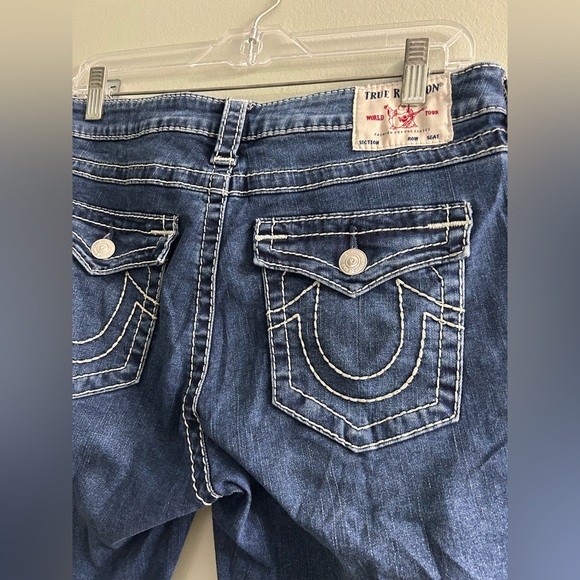 True religion Jennie Big T Mid Rise Curvy Skinny Jean flap pockets Y2K - Picture 15 of 15